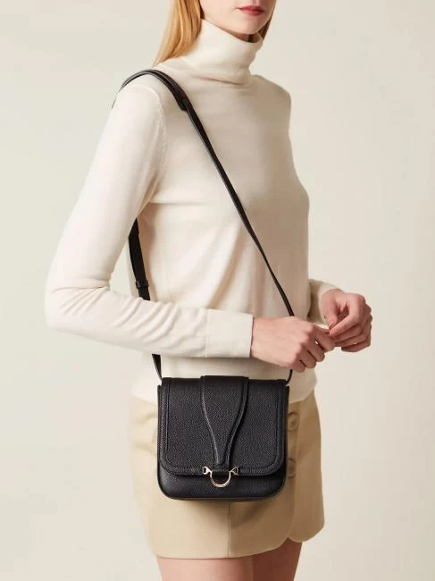 Borse Sconto -Borse Sconto borbonese borsa a tracolla in pelle nero 8053363464806 1