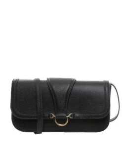 BORBONESE OVAL T Borsa Baguette In Pelle -Borse Sconto borbonese oval t borsa baguette in pelle nero 8053363459253 2