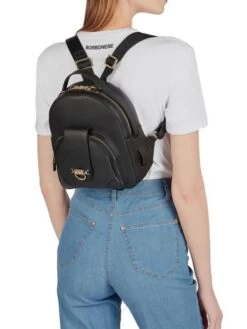 BORBONESE SAVOY DUETTO CAVIAR Zaino Piccola In Pelle