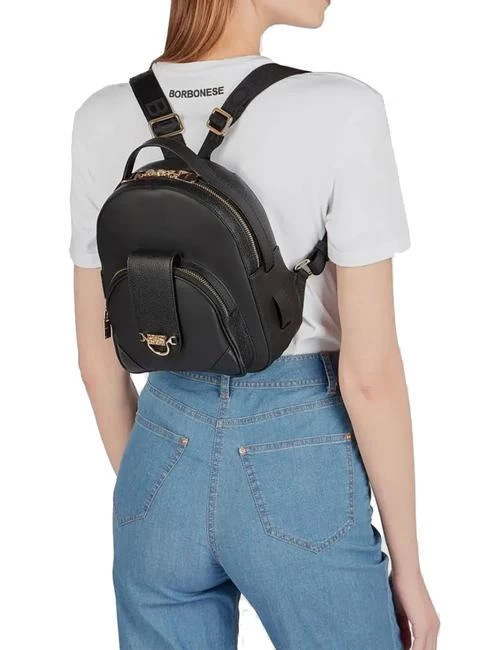 BORBONESE SAVOY DUETTO CAVIAR Zaino Piccola In Pelle 3 BORBONESE SAVOY DUETTO CAVIAR Zaino Piccola In Pelle