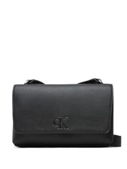 CALVIN KLEIN CK JEANS MINIMAL MONOGRAM Borsa Con Flap A Tracolla -Borse Sconto calvin klein ck jeans minimal monogram borsa con flap a tracolla black 8720107700796 2