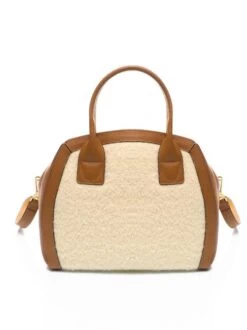 COCCINELLE CONCRETE JOURNAL Borsa In Lana E Pelle Bottalata -Borse Sconto coccinelle concrete journal borsa in lana e pelle bottalata bianco 8059978361349 2