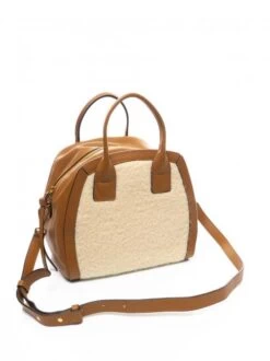 COCCINELLE CONCRETE JOURNAL Borsa In Lana E Pelle Bottalata -Borse Sconto coccinelle concrete journal borsa in lana e pelle bottalata bianco 8059978361349 3