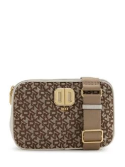 DKNY DELPHINE Borsa A Tracolla In Tessuto E Pelle -Borse Sconto dkny delphine borsa a tracolla in tessuto e pelle chin pebble 755405604239 2