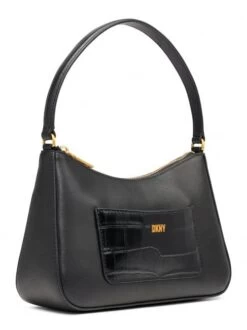 DKNY SIMONA Borsa Spalla In Pelle Con Tracolla -Borse Sconto dkny simona borsa spalla in pelle con tracolla blk gold 755405881524 2