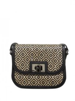 FURLA 1927 Borsa A Spalla Piccola In Rafia E Pelle