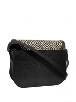 FURLA 1927 Borsa A Spalla Piccola In Rafia E Pelle -Borse Sconto furla 1927 borsa a spalla piccola in rafia e pelle naturale nero 8050560605926 3