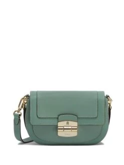 FURLA CLUB 2 Borsa A Tracolla In Pelle -Borse Sconto furla club 2 borsa a tracolla in pelle mineral green 8050597311524 4
