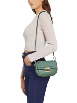 FURLA CLUB 2 Borsa A Tracolla In Pelle -Borse Sconto furla club 2 borsa a tracolla in pelle mineral green 8050597311524 5