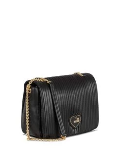 LOVE MOSCHINO HEART PLEATED Borsa A Tracolla -Borse Sconto love moschino heart pleated borsa a tracolla nero 8059965745046 2