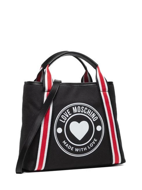 LOVE MOSCHINO MADE WITH LOVE Borsa In Canvas Con Tracolla 4 LOVE MOSCHINO MADE WITH LOVE Borsa In Canvas Con Tracolla - immagine 2
