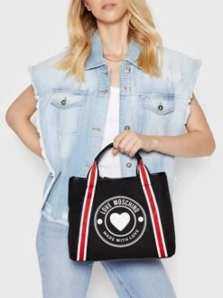 LOVE MOSCHINO MADE WITH LOVE Borsa In Canvas Con Tracolla 11 LOVE MOSCHINO MADE WITH LOVE Borsa In Canvas Con Tracolla -Borse Sconto love moschino made with love borsa in canvas con tracolla nero 8054400006881 4