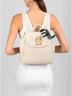 LOVE MOSCHINO Zaino Con Flap E Foulard -Borse Sconto love moschino zaino con flap e foulard avorio 8051042320474 1