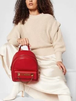 LOVE MOSCHINO Zaino Tondo Con Zip -Borse Sconto love moschino zaino tondo con zip rosso 8051042282642 2