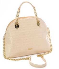POLLINI Embossed Heritage Vernice Dome Bag A Mano, Con Tracolla -Borse Sconto pollini embossed heritage vernice dome bag a mano con tracolla nude 8050537684480 2
