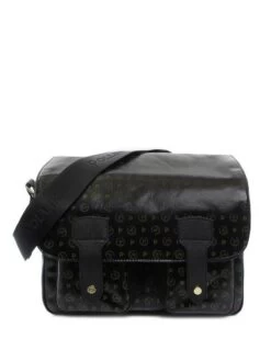 POLLINI HERITAGE COATED CANVAS Borsa A Tracolla -Borse Sconto pollini heritage coated canvas borsa a tracolla nero 8051042054911 2