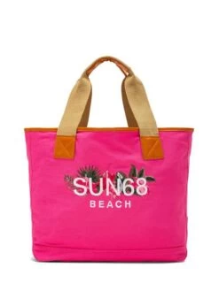 SUN68 LOGO BEACH Borsa Mare In Canvas