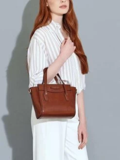 THE BRIDGE ANGELA Borsa A Mano In Pelle Con Tracolla 12 THE BRIDGE ANGELA Borsa A Mano In Pelle Con Tracolla -Borse Sconto the bridge angela borsa a mano in pelle con tracolla cognac oro 8033748512124 4