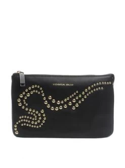 TOSCA BLU NIZZA Tracolla Tre Scomparti Con Borchie -Borse Sconto tosca blu nizza tracolla tre scomparti con borchie nero 8050035382185 2