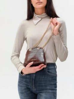 TOSCA BLU TIC-TAC MIni Bag A Tracolla In Pelle Stampa Cocco