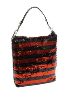 TRUSSARDI T-WOW Night Borsa A Secchiello, Con Paillettes -Borse Sconto trussardi t wow night borsa a secchiello con paillettes black red 8057735756155 2