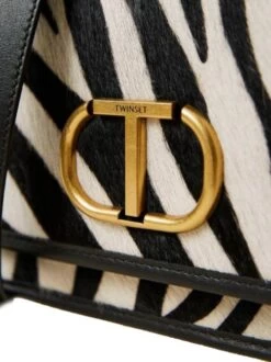 TWINSET Borsa A Tracolla In Pelle Stampa Zebra