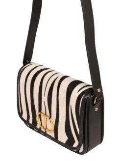 TWINSET Borsa A Tracolla In Pelle Stampa Zebra -Borse Sconto twinset borsa a tracolla in pelle stampa zebra furry zebra neve nero 8051735891663 4