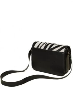TWINSET Borsa A Tracolla In Pelle Stampa Zebra -Borse Sconto twinset borsa a tracolla in pelle stampa zebra furry zebra neve nero 8051735891663 5