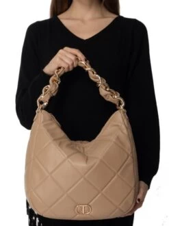 TWINSET HOBO BAG Sacca A Spalla, Con Tracolla -Borse Sconto twinset hobo bag sacca a spalla con tracolla light wood 8052860390106 1