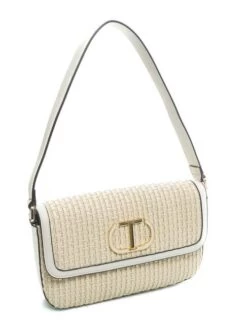 TWINSET INTRECCIO Borsa A Spalla In Paglia -Borse Sconto twinset intreccio borsa a spalla in paglia avorio 8052860583515 3