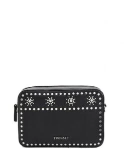 Borse Sconto -Borse Sconto twinset mini bag a tracolla con zip e borchie nero 8051735891953 1
