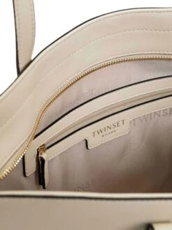 TWINSET SMALL BELT Shopping Bag Grande -Borse Sconto twinset small belt shopping bag grande avorio 8052860545759 1