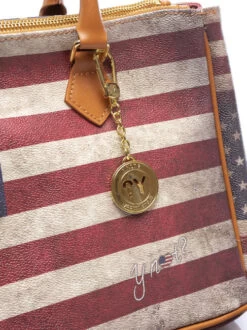 YNOT Flag Color Bauletto Borsa A Mano, Con Tracolla -Borse Sconto ynot flag color bauletto borsa a mano con tracolla usa 8052204128693 3